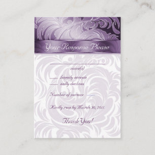 Cartes de réponse de mariage élégante feuille flor