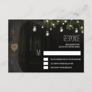 Cartes de réponse de mariage en bocal enchanté ave