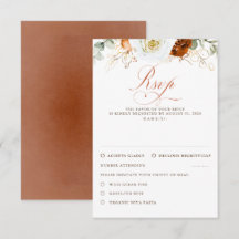 Cartes de réponse de mariage Fleurs blanches et te
