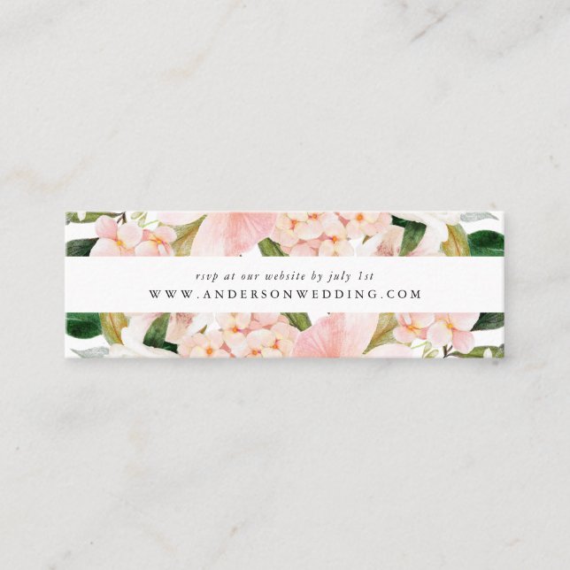 Cartes de réponse de mariage florales Blush Printe (Devant)