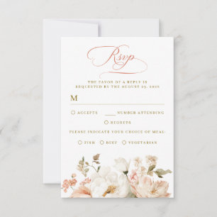 Cartes de réponse de mariage florales élégantes bo