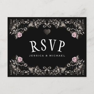Cartes de réponse de mariage Halloween assorties C
