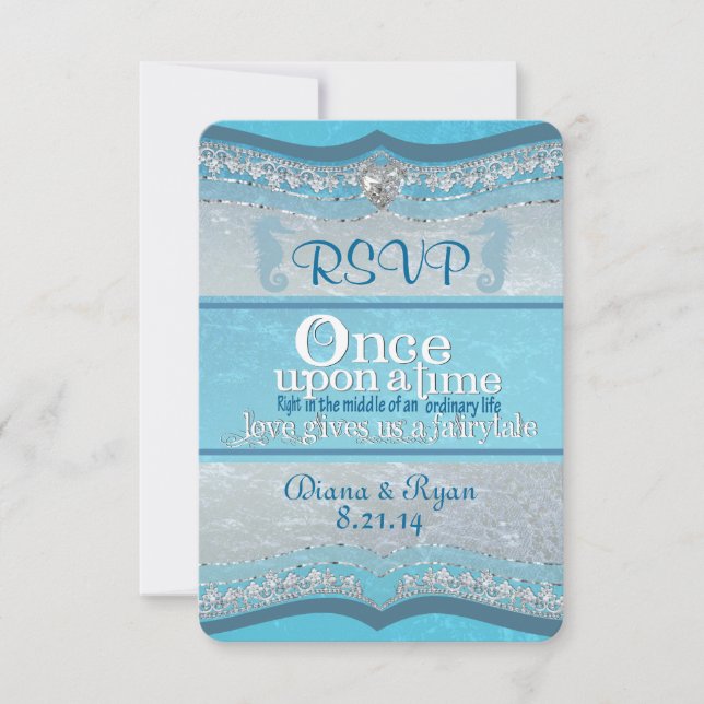 Cartes de réponse de mariage Il était une fois (Devant)