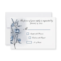 Cartes de réponse de mariage Indigo Romance