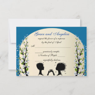 Cartes de réponse de mariage lesbien personnalisée