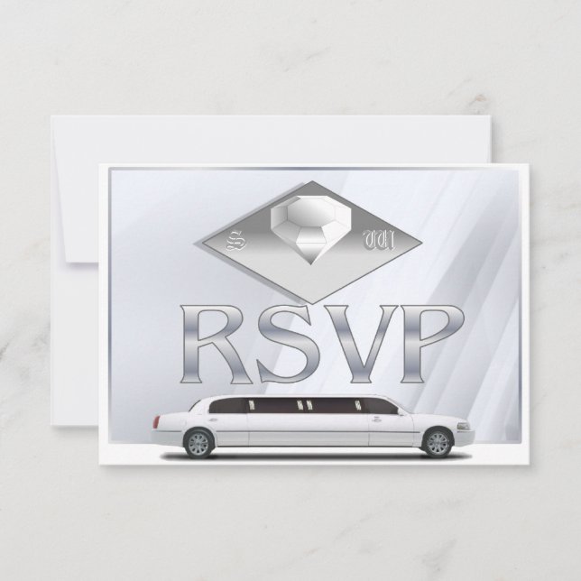 Cartes de réponse de mariage monogrammes (Devant)