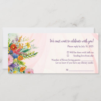 Cartes de réponse de mariage romantique du Fleur s