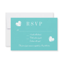 Cartes de réponse de mariage RSVP bleu turquoise é