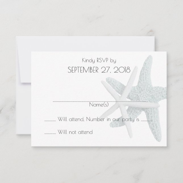 Cartes de réponse de mariage simples en forme d'ét (Devant)