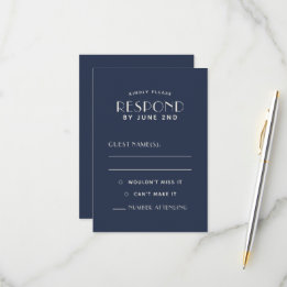 Cartes de réponse de mariage simples et minimalist