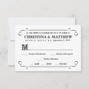 Cartes de réponse de style tableau noir pour RSVP 
