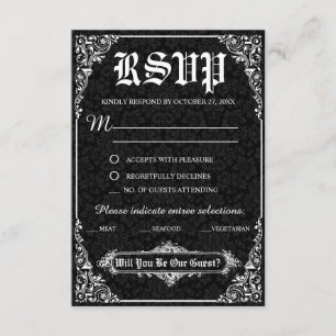 Cartes de réponse des Mariages de style victorien