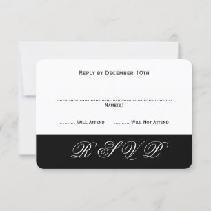 Cartes de réponse d'événement noir et blanc simple