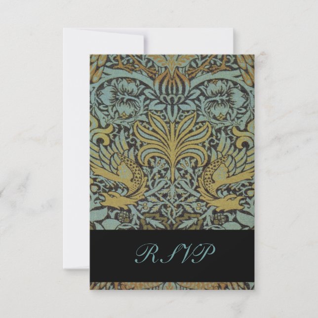 Cartes de réponse d'oiseaux de William Morris pour (Devant)