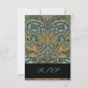 Cartes de réponse d'oiseaux de William Morris pour