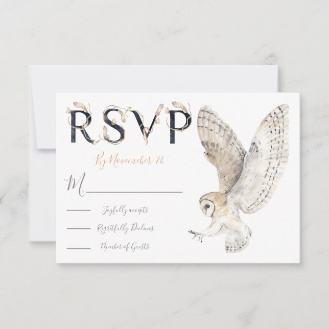 Cartes de réponse du Mariage d'aquarelle de la cho (Devant)