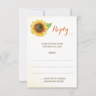 Cartes de réponse du Mariage d'aquarelle de tourne