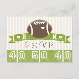 CARTES DE RÉPONSE DU MARIAGE DE FOOTBALL MONOGRAMM