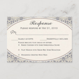 Cartes de réponse du Mariage RSVP en dentelle de D