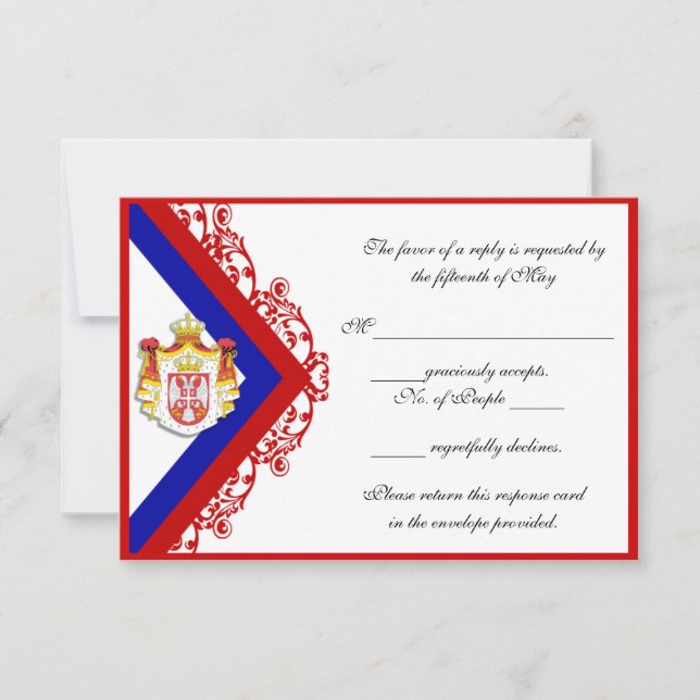 Cartes de réponse du Mariage serbe personnalisées  (Devant)