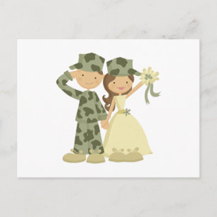 Cartes de réponse du Mariage soldat et mariée