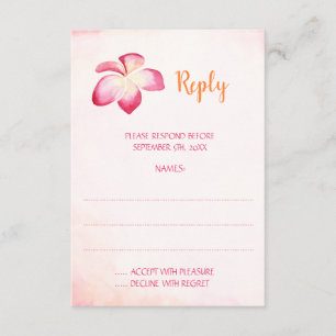 Cartes de réponse du Mariage Sunset Plumeria
