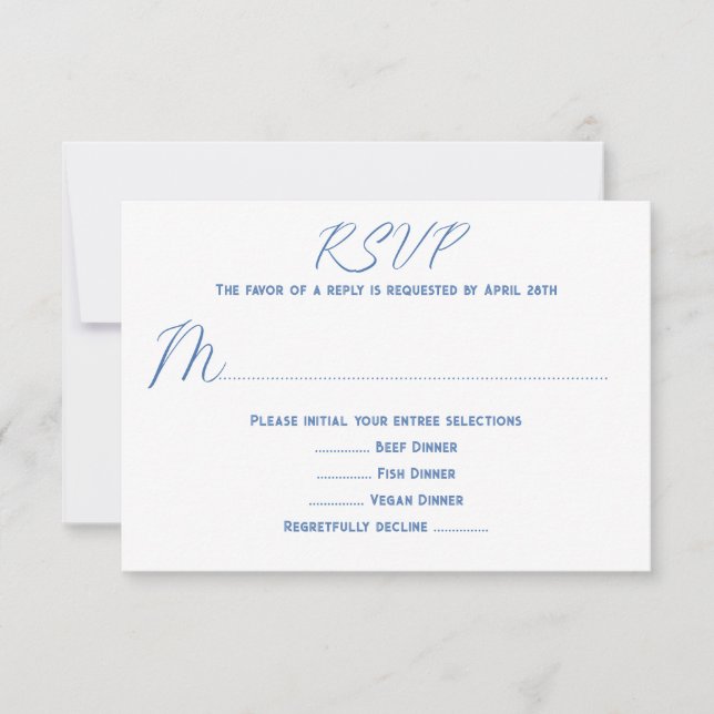 Cartes de réponse du menu Mariage blanc (Devant)