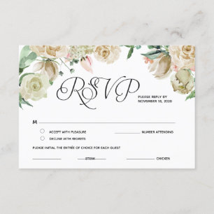 Cartes de réponse élégantes classiques RSVP, répon