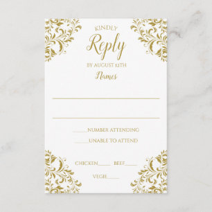 Cartes de réponse élégantes vintage pour mariages