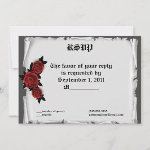 Cartes de réponse en dentelle de roses gothiques o