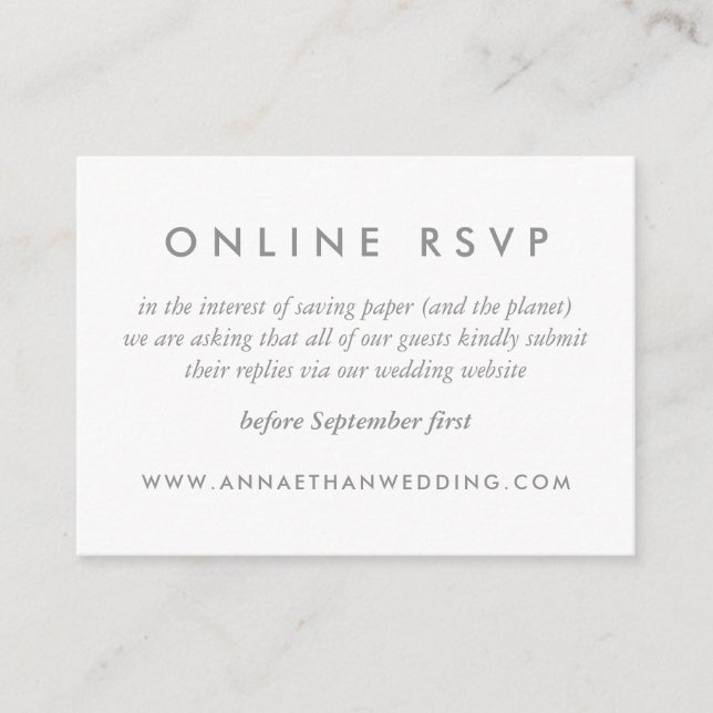 Cartes de réponse en ligne pour mariage avec annea (Devant)