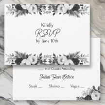 Cartes de réponse et choix de repas pour mariage b