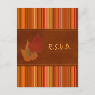 Cartes de réponse Feuilles d'automne et rayures