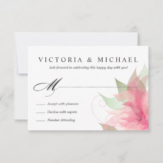 Cartes de réponse florales aquarelle rose Stargaze