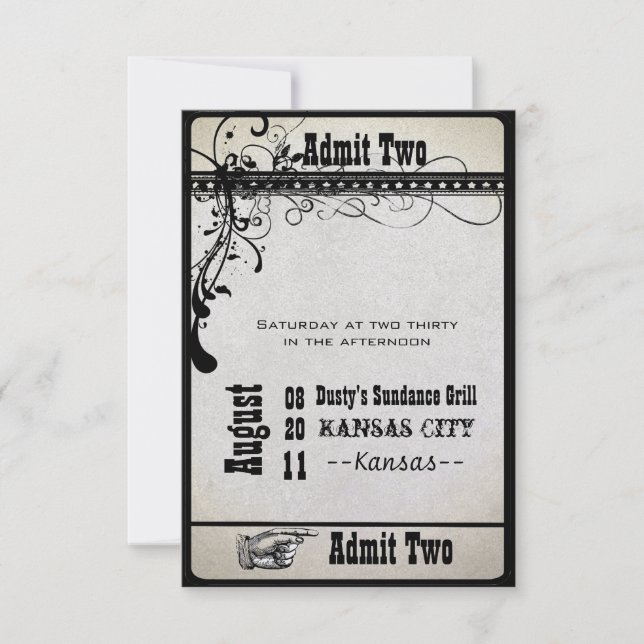 Cartes de réponse Mariage Black Funky Texturées (Devant)