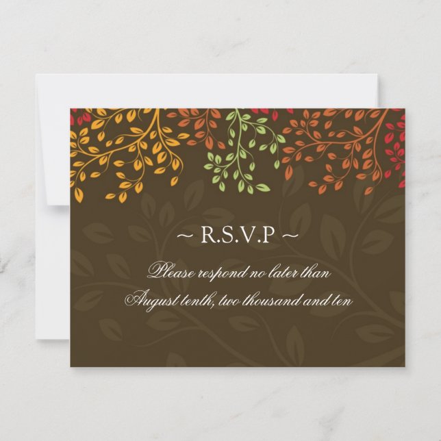 Cartes de réponse mariage de automne (Devant)