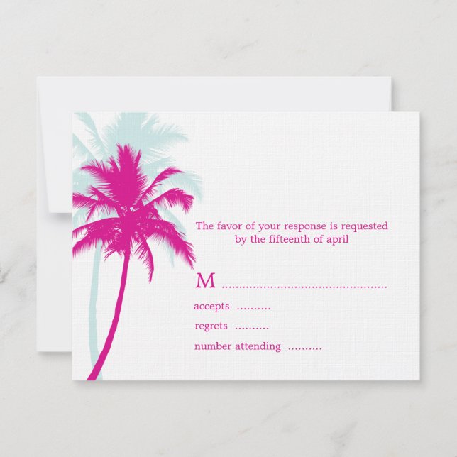 Cartes de réponse Mariage Palm Trees (Devant)