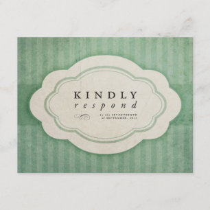 Cartes de réponse Mariage vintage Charme vert
