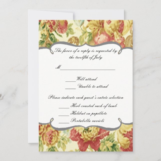 Cartes de réponse pour mariage printanier (Devant)