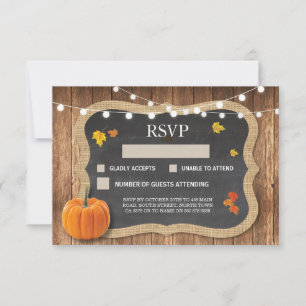 Cartes de réponse pour mariage rustique avec craie