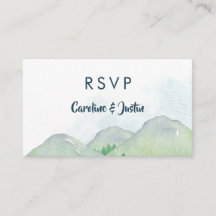 Cartes de réponse pour petit mariage dans les Mont