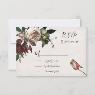 Cartes de réponse Rembrandt Floral Mariage RSVP