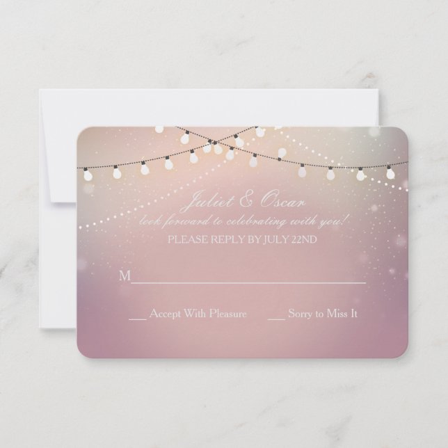 Cartes de réponse Romantic Strung Lights (Devant)