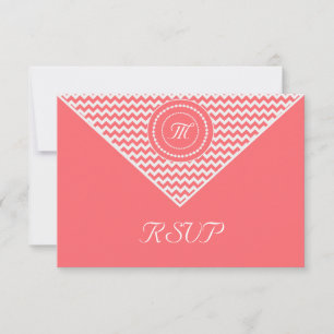 Cartes de réponse Rose Chevron