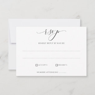 Cartes de réponse RSVP de mariage simple et élégan