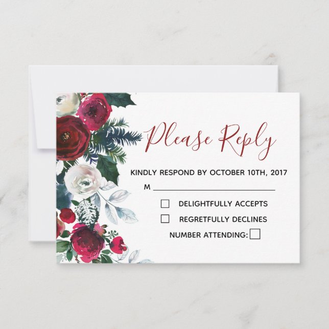 Cartes de réponse RSVP de Noël - Cartes de réponse (Devant)