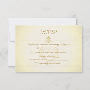 Cartes de réponse RSVP de style papier parchemin v