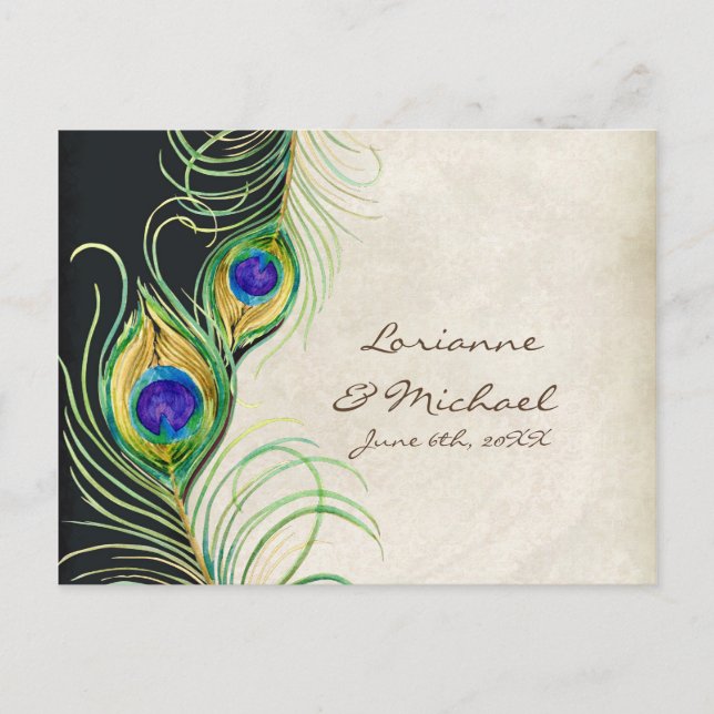 Cartes de réponse RSVP en Damas noires (Devant)