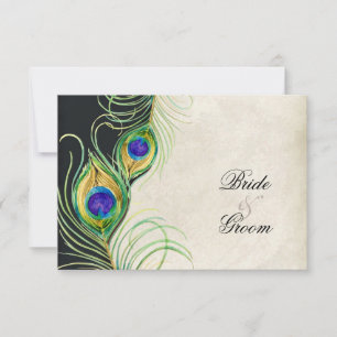 Cartes de réponse RSVP en Damas noires