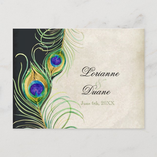 Cartes de réponse RSVP en Damas noires (Devant)